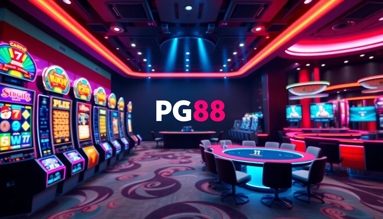 Hình ảnh giao diện nhà cái PG88 chuyên nghiệp, gồm các trò chơi đa dạng như slot, cá cược thể thao và bàn live casino, tạo cảm giác thân thiện và uy tín cho người chơi.