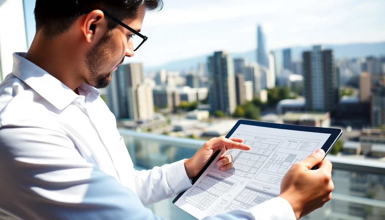 Vancouver strata management team collaborating in an office with city skyline background, showcasing professional property management services.