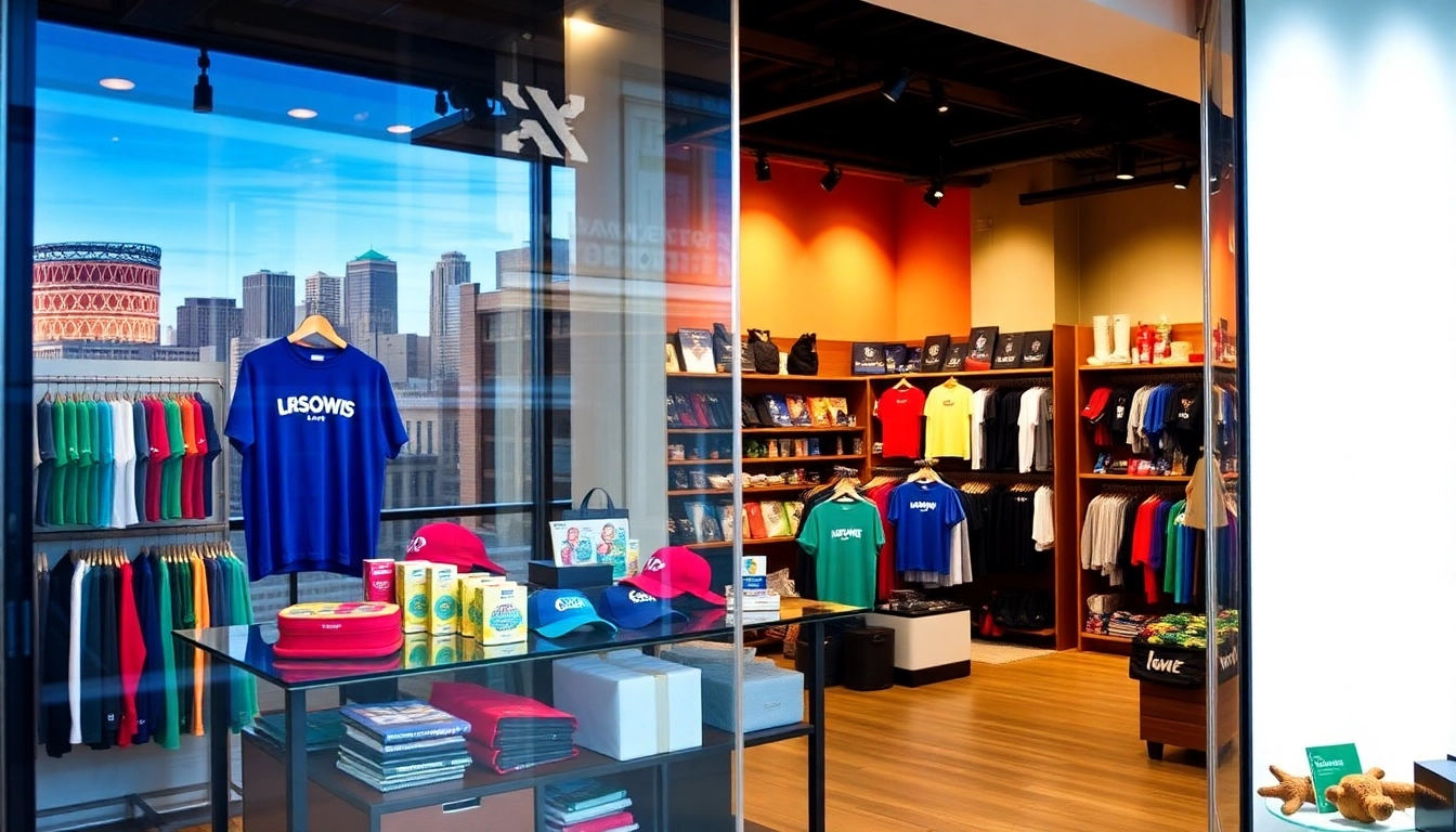 Vibrant display of promotional products in Louisville, featuring branded apparel, gadgets, and giveaways that attract customer attention.