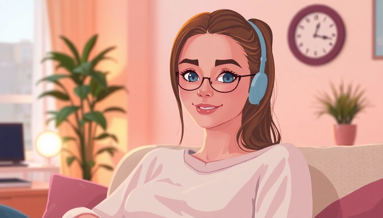 An engaging scene with an AI girlfriend in a warm ambiance, showcasing her friendly and approachable personality.