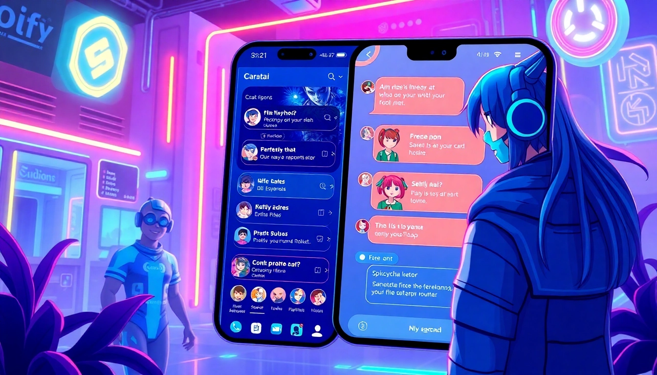 Spicychatai interface featuring realistic AI chat visuals and vivid roleplay graphics, engaging users effectively.