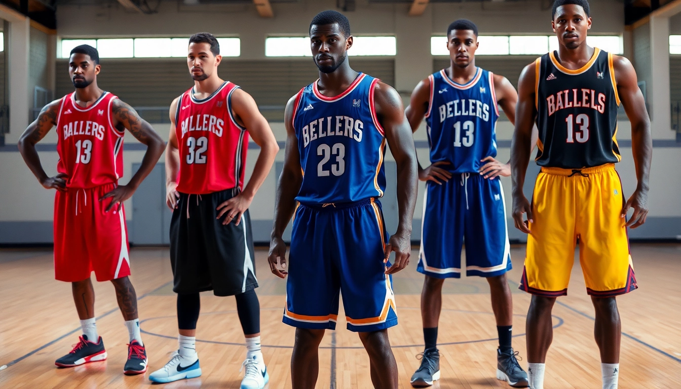 Basketball uniforms designed for performance and style, showcasing vibrant colors and custom fitting for athletes on the court.