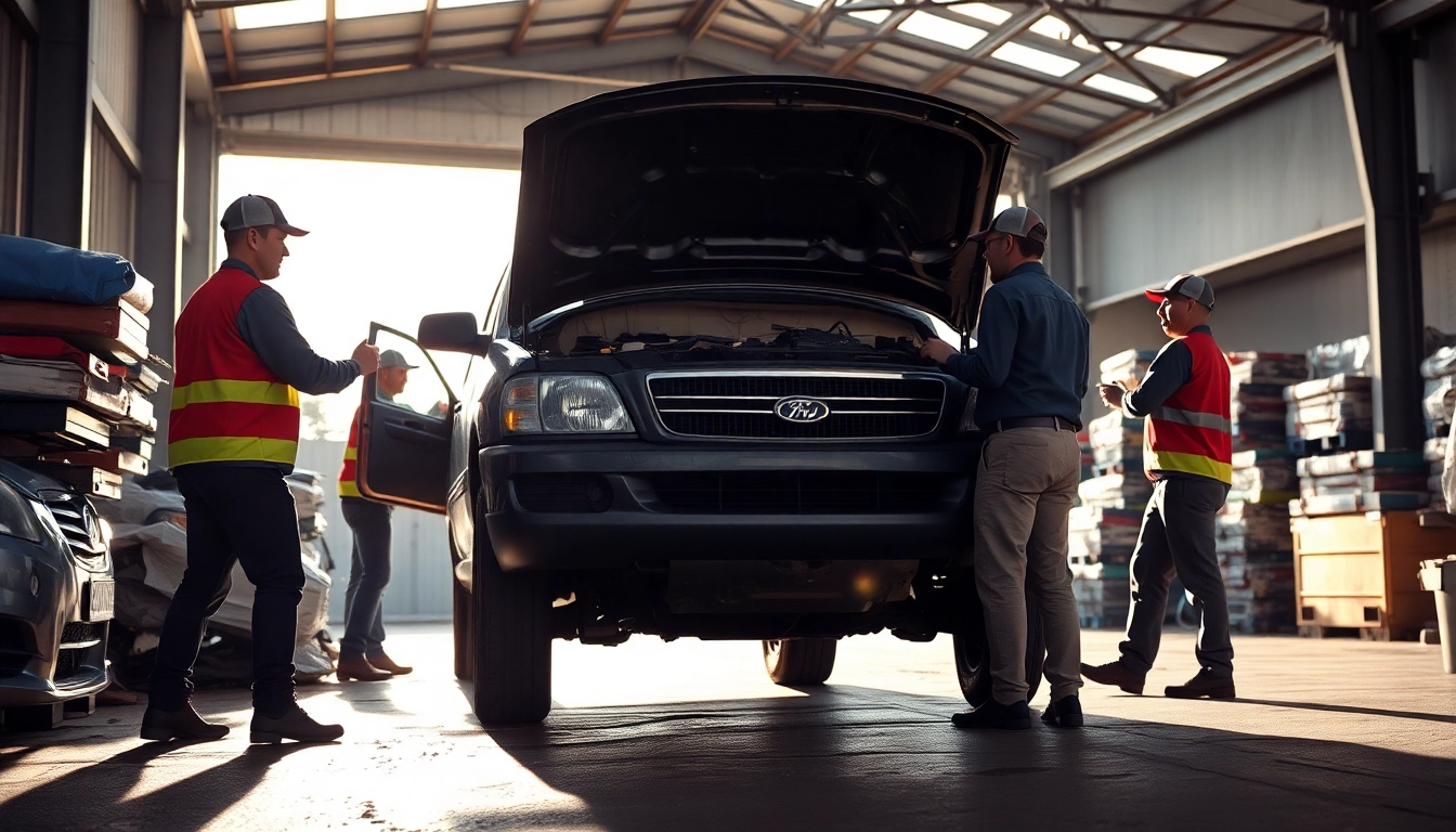 Autoverschrottung service in action team removing a vehicle safely at a trusted yard for