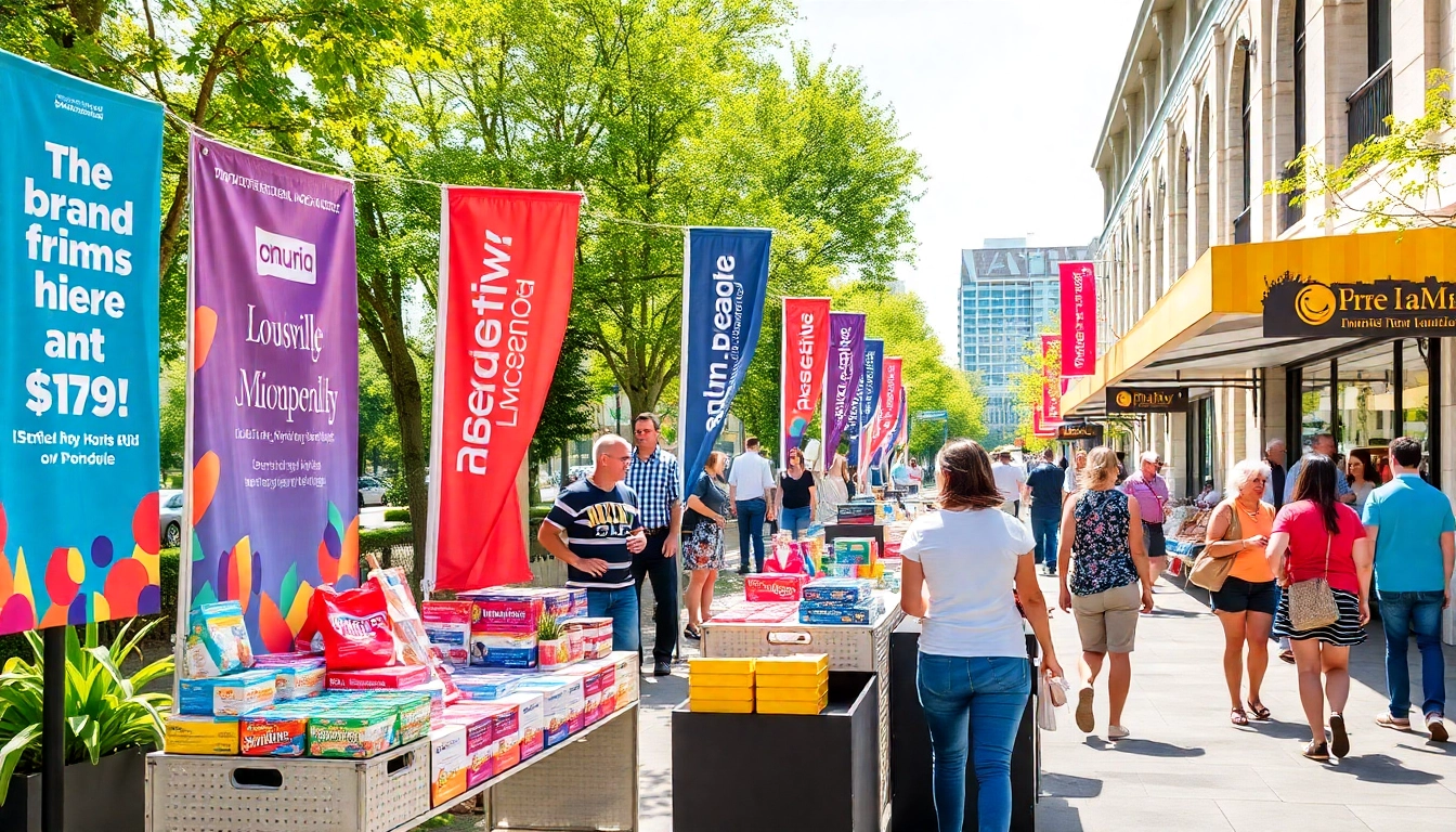 Professional display of promotional products in Louisville boosting business visibility