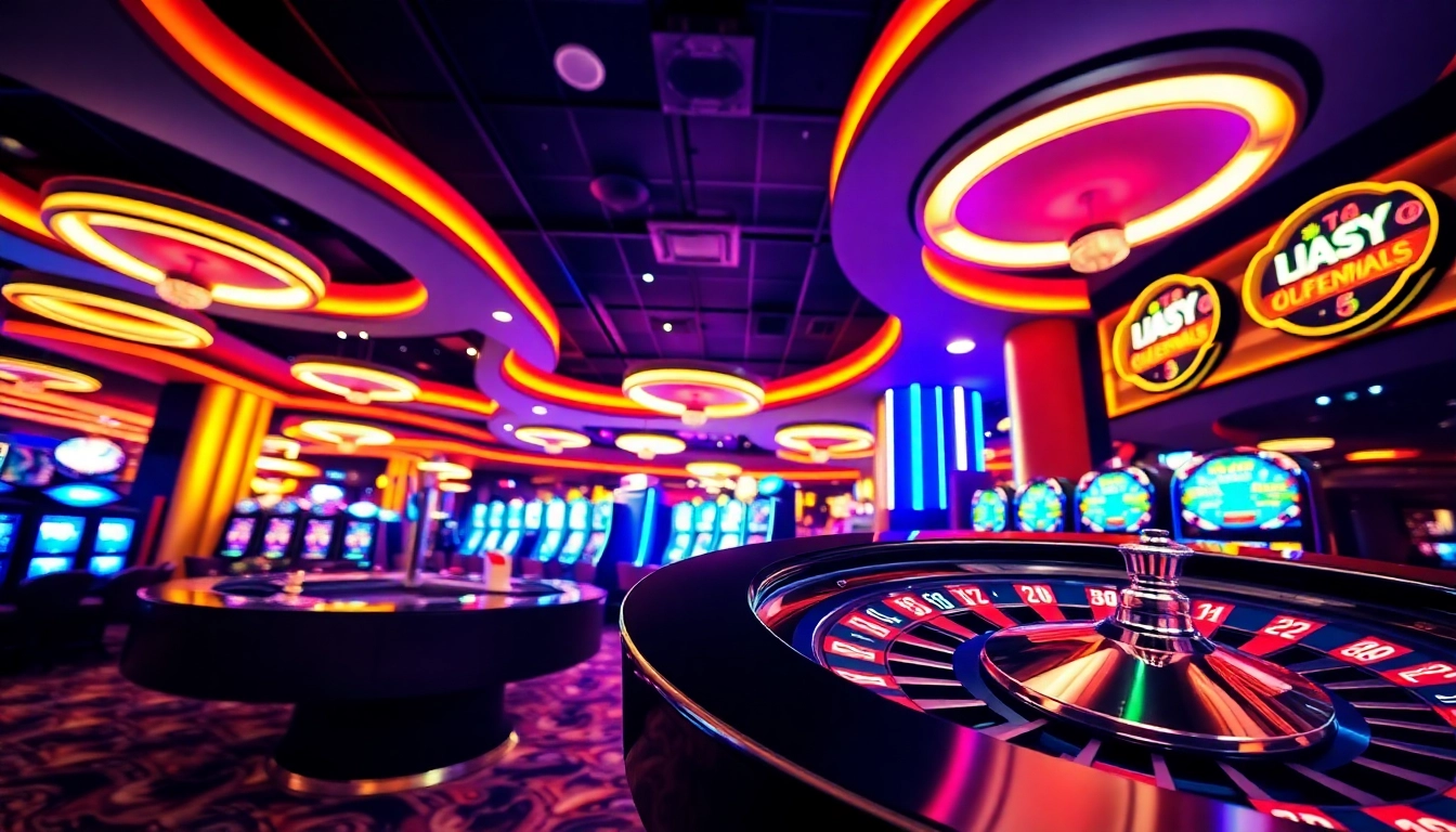Professional casino scene highlighting deneme bonusu offers on digital screens, inviting