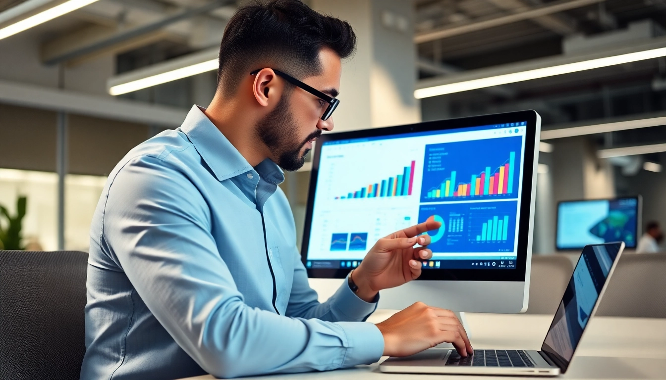 Profesional analyzing digital strategies for agency de posicionamiento web growth and success
